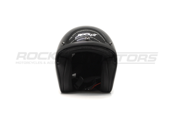 Шлем открытый с козырьком ROCKOT (Рокот) RM-391 Classic Black (L) (черный глянцевый однотонный) | Мототека